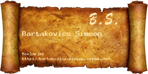 Bartakovics Simeon névjegykártya